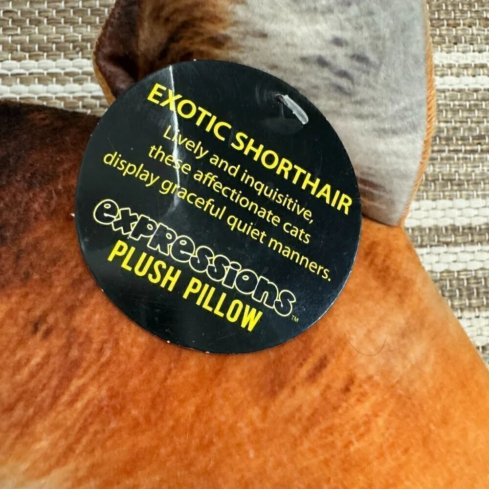 Expressions Plush Cat Pillow Exotic Shorthair Realistic Calico